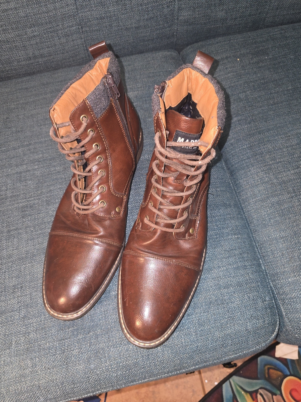 Men's Brown Leather Lace-Up Boots